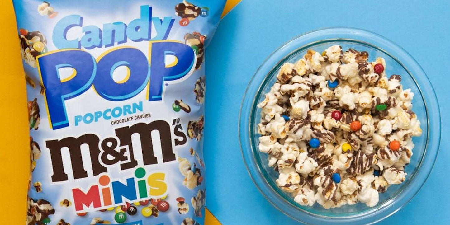 Candy pop popcorn 🍿 m&m’s mini❤️💛